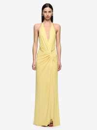 Hire BEC+BRIDGE Xanthi V Neck Maxi Dress in Citron Yellow