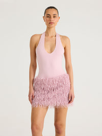Hire BENNI Bronte Mini Dress in Blush Pink