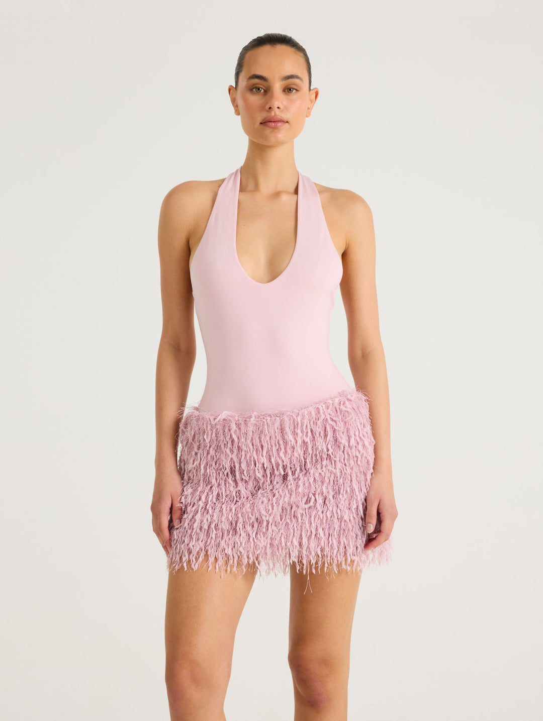 Hire BENNI Bronte Mini Dress in Blush Pink