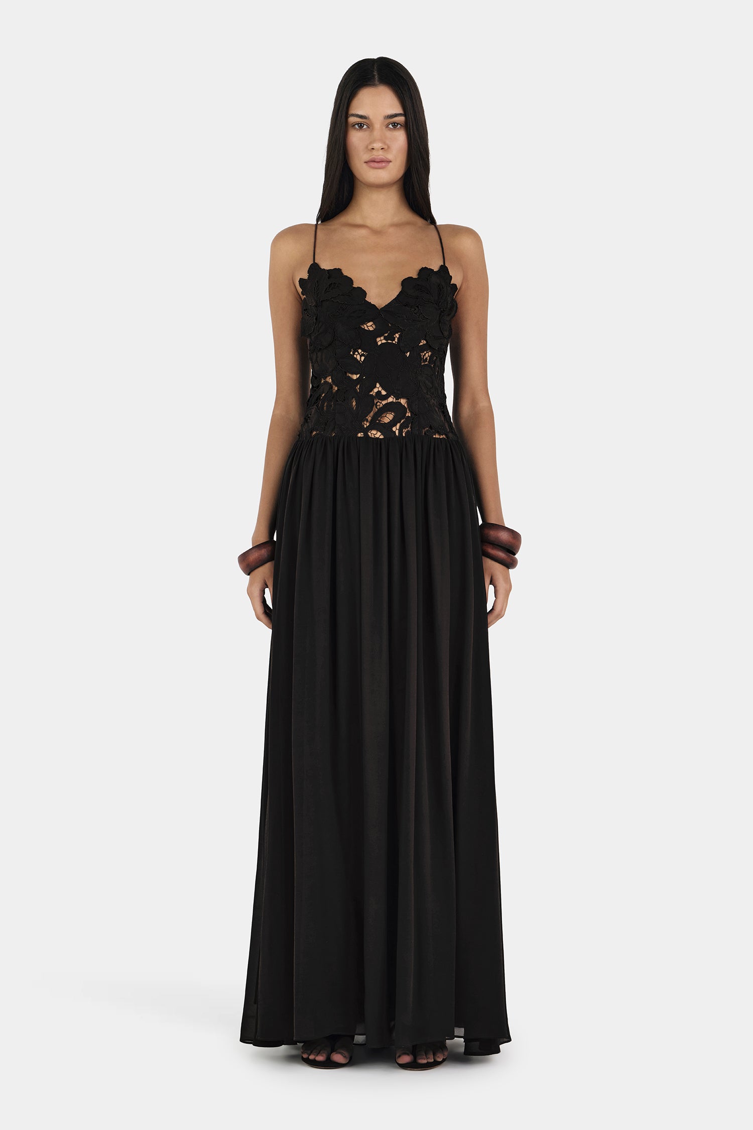 Hire HANSEN & GRETEL Stephanie Maxi Dress in Black