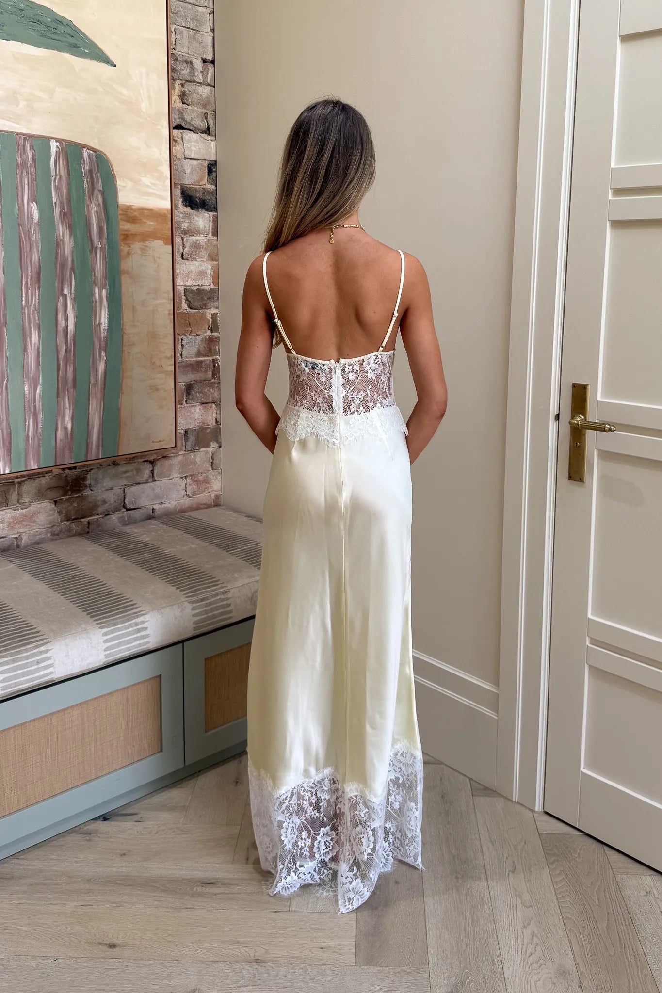 Hire SNEAKY LINK Jaz Hand Lilah Lace Maxi Dress in Lemon Yellow