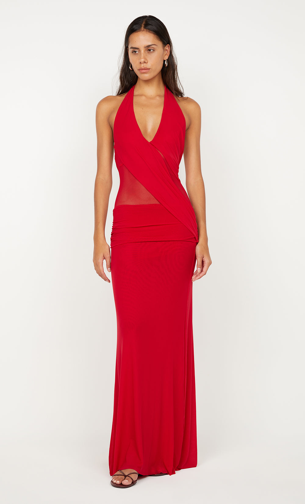 Hire BEC+BRIDGE Deija Halter Maxi Dress in Strawberry Red
