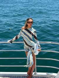 Hire BENNI Elise Mini Dress in Ocean Stripe