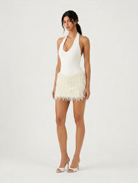 Hire BENNI Bronte Mini Dress in Ivory White