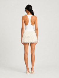 Hire BENNI Bronte Mini Dress in Ivory White