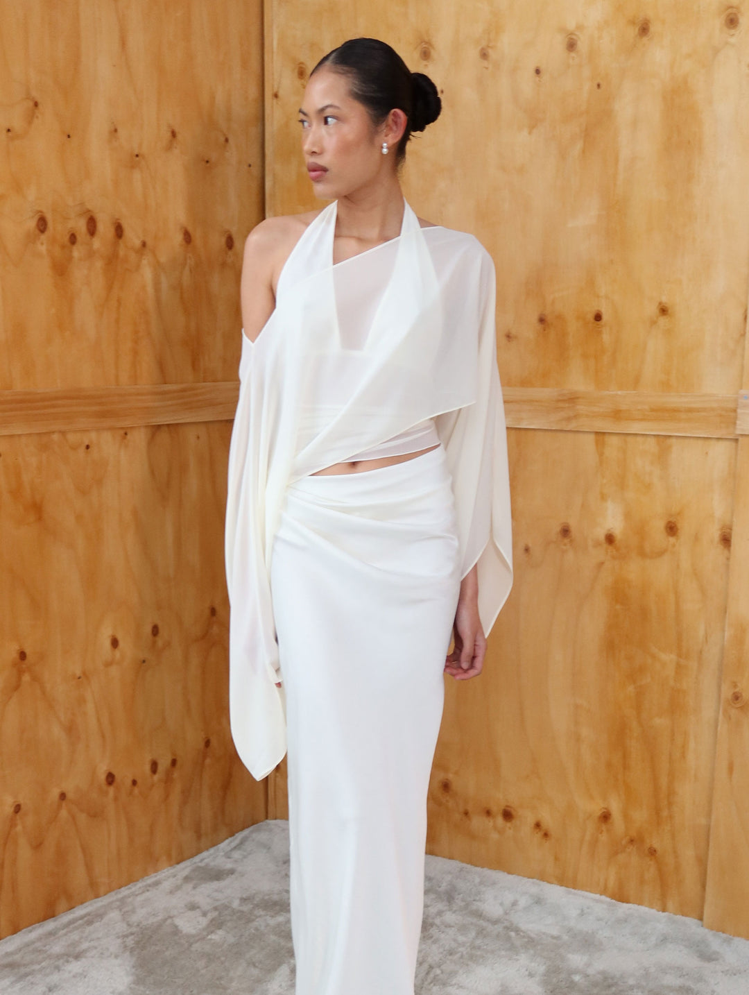 Hire BENNI Ira Maxi Dress in Ivory White