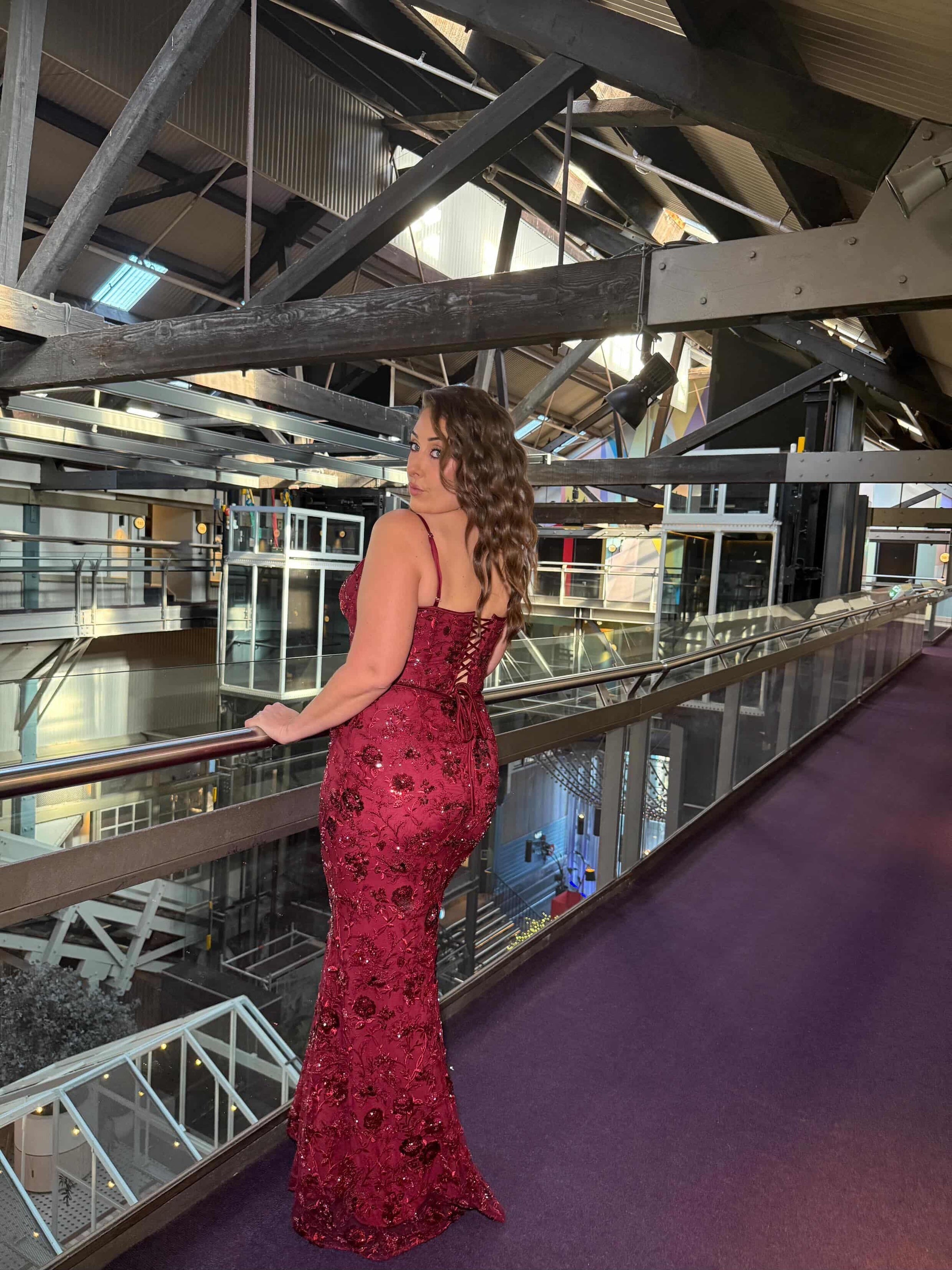 Hire HOUSE OF CB Naima
wine hand beaded embellished corset maxi dress - limited edition
