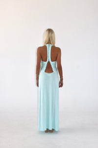 Hire SOLAMUSA Angelina Maxi Dress in Aqua Blue