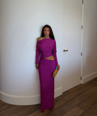 Hire BENNI Enya Maxi Dress in Fuchsia Pink