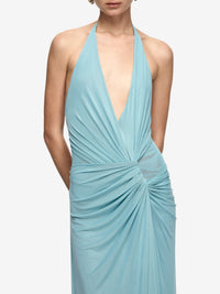 Hire BEC+BRIDGE Xanthi V Neck Maxi Dress in Bermuda Blue