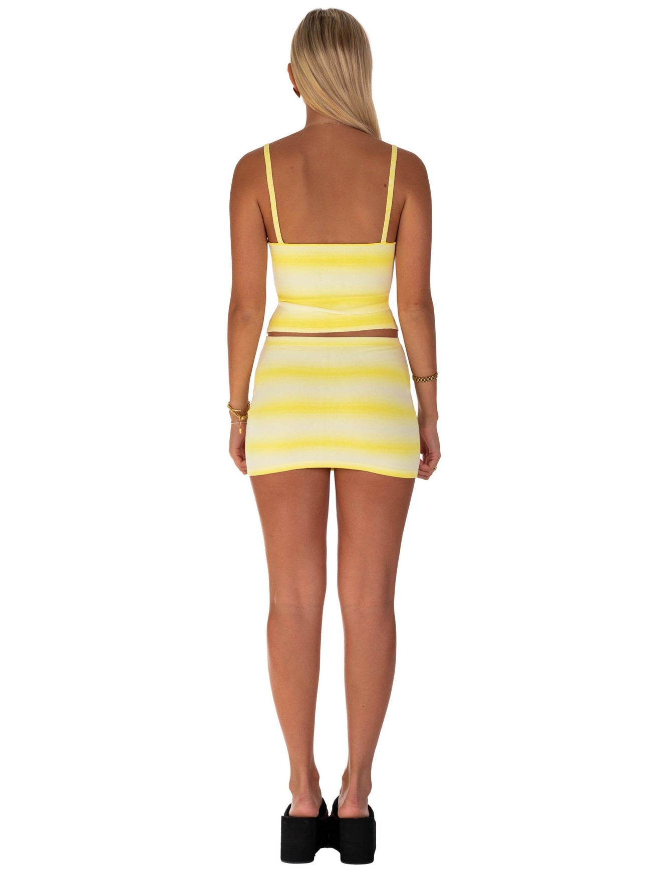 Hire I AM DELILAH. Mia SET Mini Skirt and Tank Top in Lemon Yellow