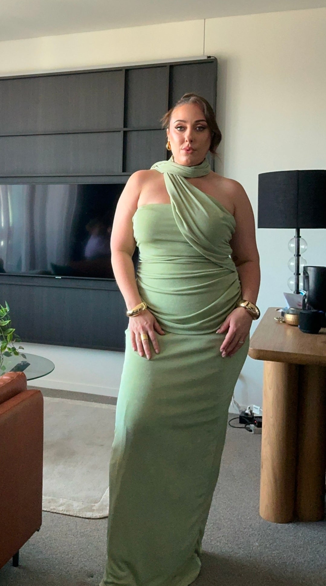 green emerald velvet dress The Pistachio Matcha Dress – By Sahara Clothing main image 0