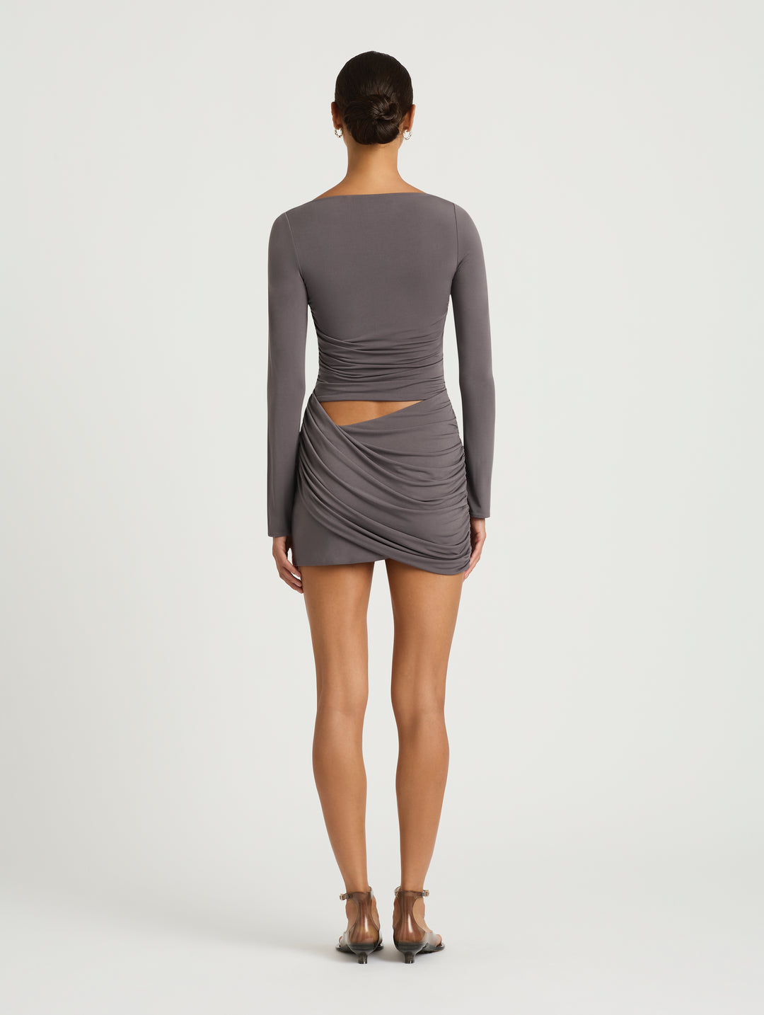 Hire BENNI Wilder Mini Dress in Charcoal Grey