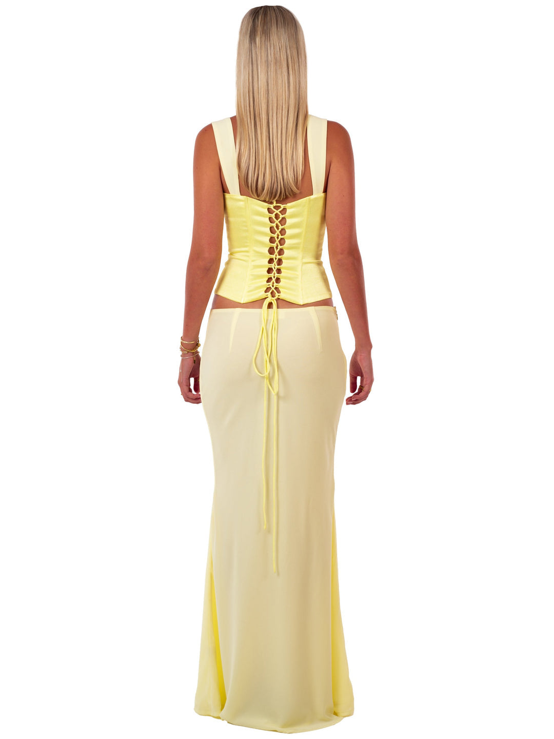 Hire I AM DELILAH. Scarlett Maxi Skirt in Butter Yellow (SKIRT ONLY)