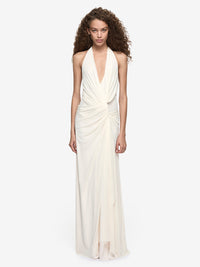 Hire BEC+BRIDGE Xanthi V Neck Maxi Dress in Buttercream Ivory White
