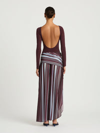 Hire BENNI Jana Long Sleeve Maxi Dress in Midnight Stripe