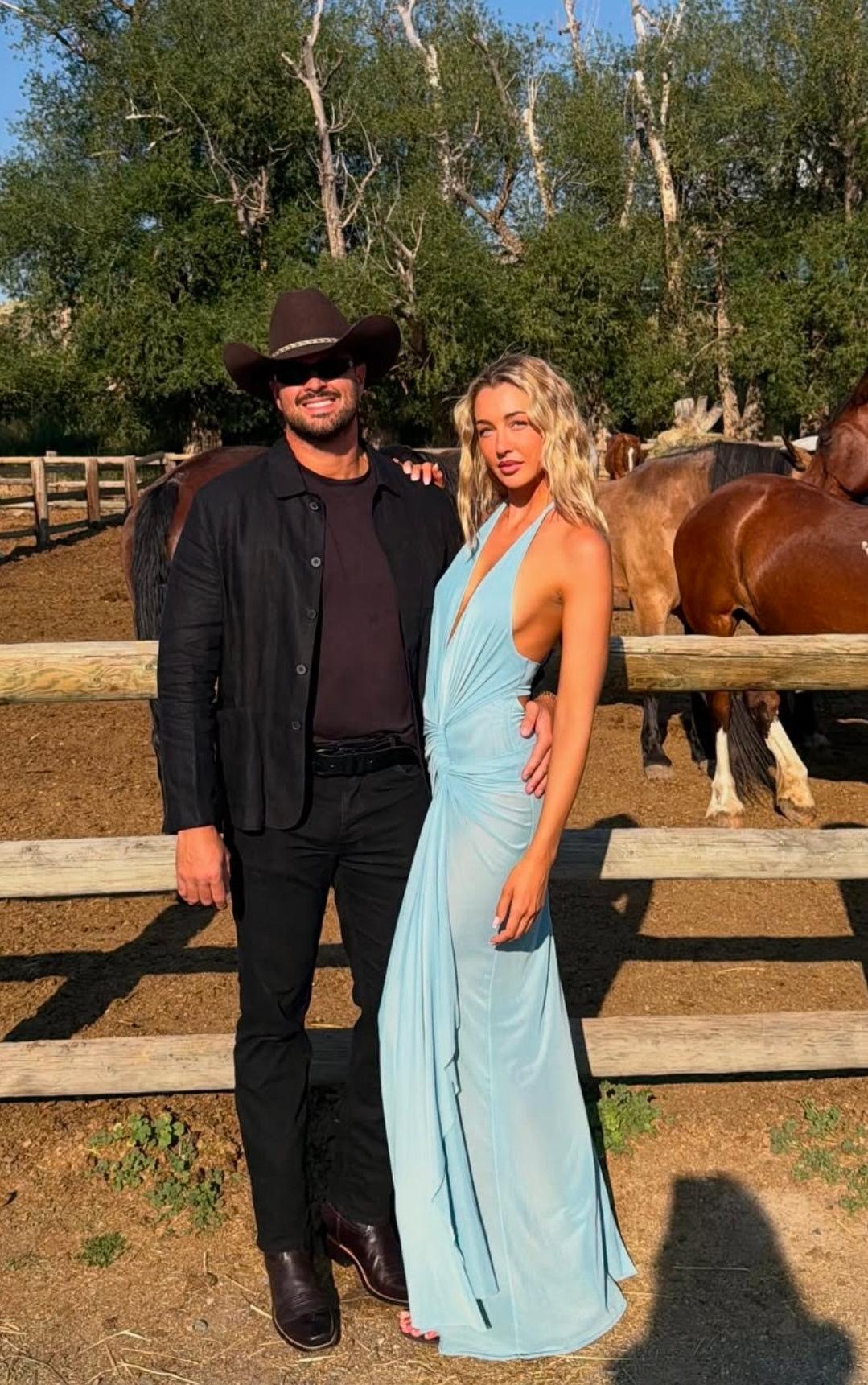 Hire BEC+BRIDGE Xanthi V Neck Maxi Dress in Bermuda Blue