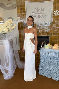 Hire SNEAKY LINK Phoebe Draped Maxi Dress in White