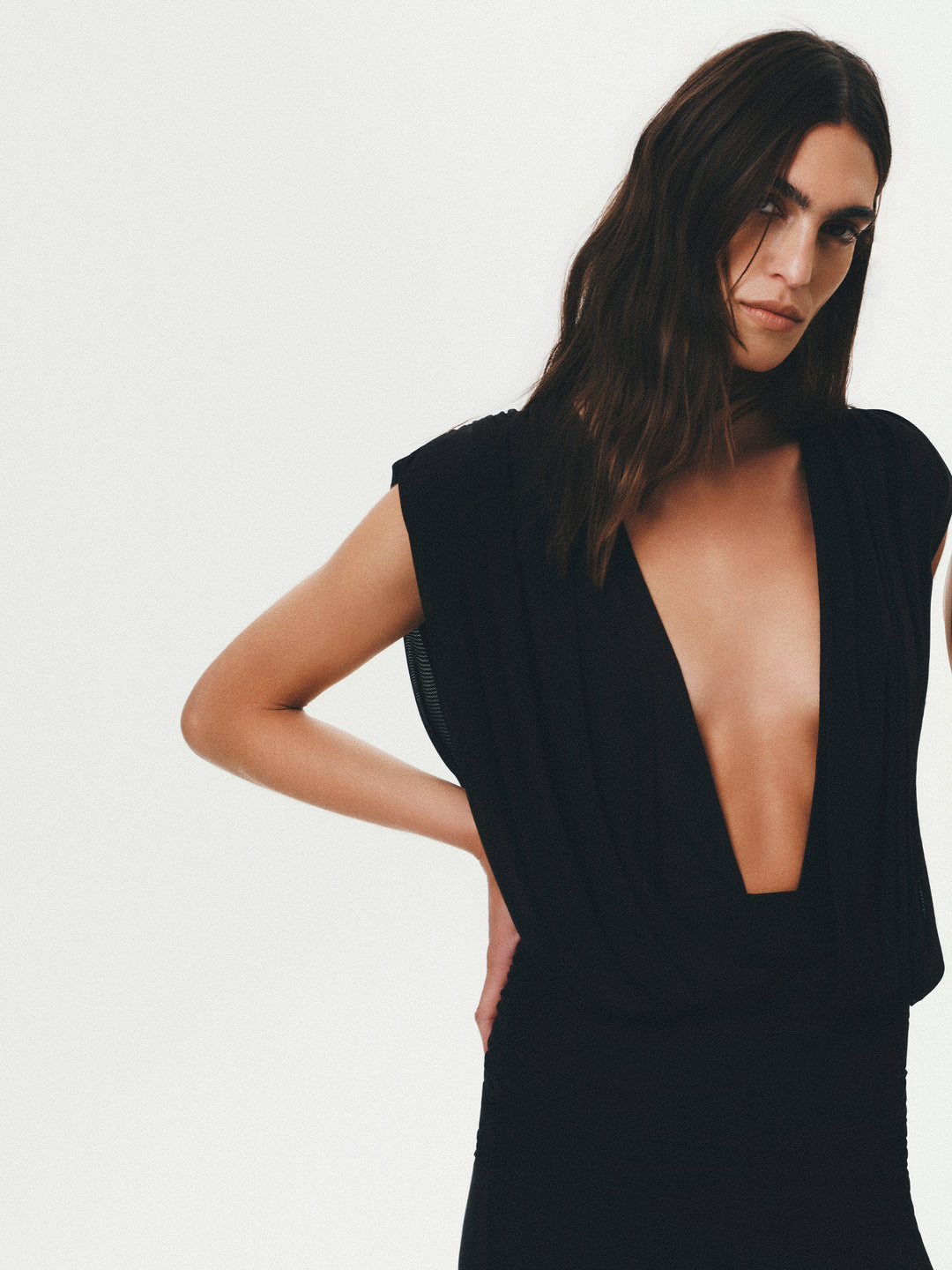 Hire BEC+BRIDGE Isora Drape Maxi Dress in Black