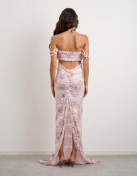 Hire DŽO Harper Maxi Dress in Pink Floral Lace