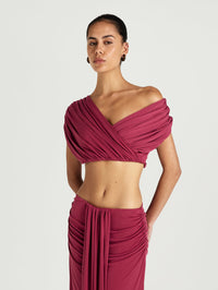 Hire BENNI Set Celia Maxi Skirt and Top in Rose Wine