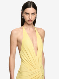 Hire BEC+BRIDGE Xanthi V Neck Maxi Dress in Citron Yellow