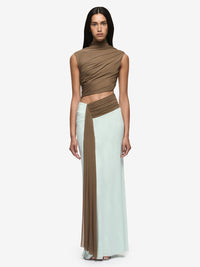 Hire BEC+BRIDGE Conni Asym Midi Dress in Taupe Spearmint