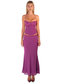 Hire I AM DELILAH. Jemima SET Midi Skirt and Halter Top in Berry