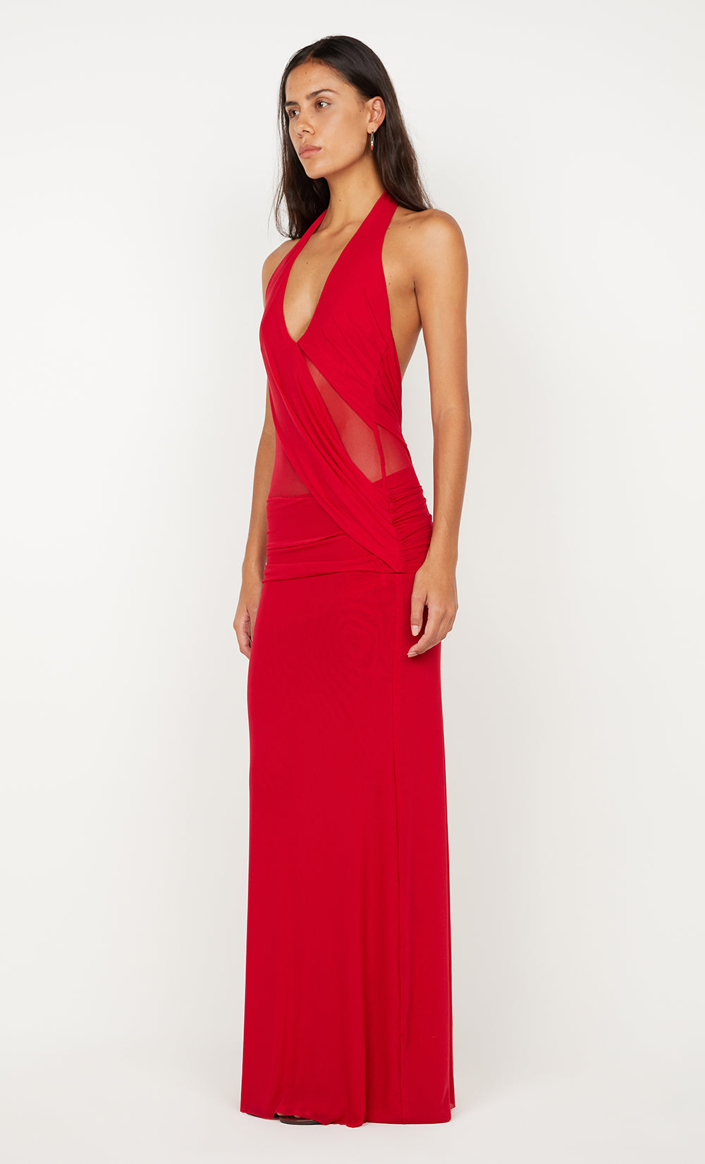 Hire BEC+BRIDGE Deija Halter Maxi Dress in Strawberry Red