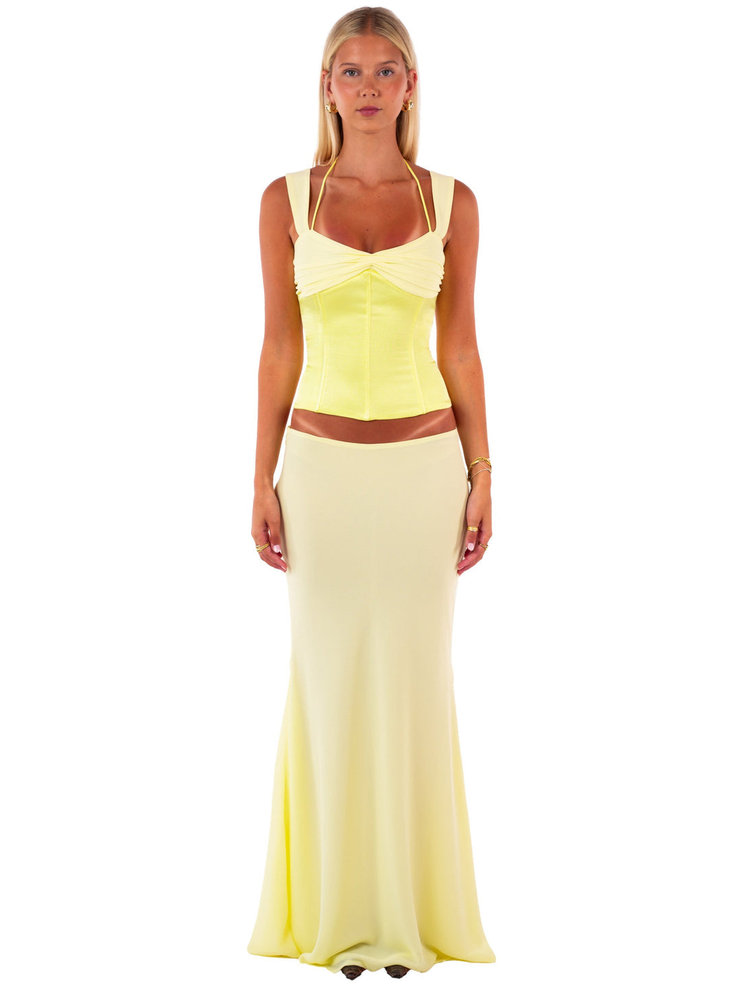 Hire I AM DELILAH. Scarlett Maxi Skirt in Butter Yellow (SKIRT ONLY)
