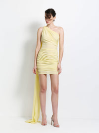 Hire EFFIE KATS Sabine Mini Dress in Lemon Yellow
