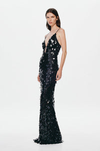 Hire MISHA Sapphire Sequin Maxi Dress in Black