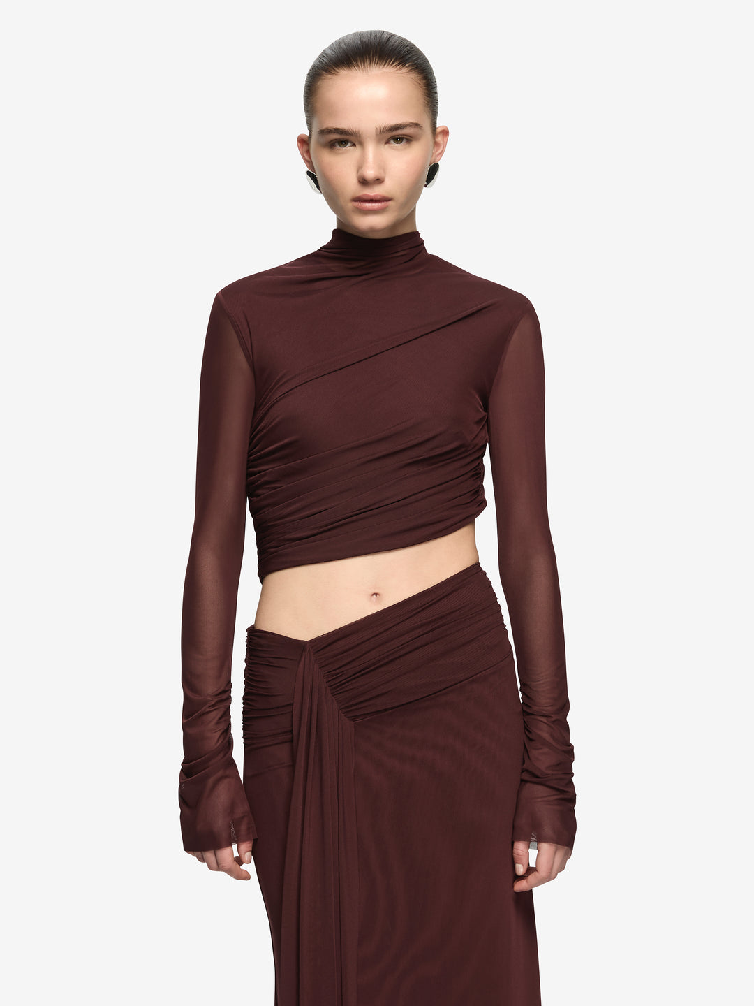 Hire BEC+BRIDGE Conni Long Sleeve Maxi Dress in Plum