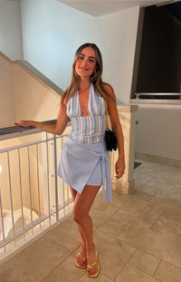Hire BENNI Tiano Mini Dress in Blue Stripe