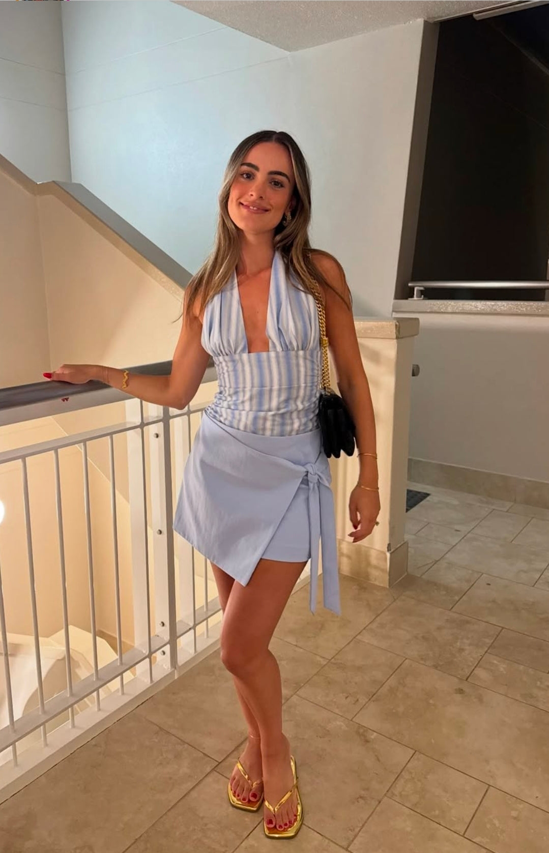 Hire BENNI Tiano Mini Dress in Blue Stripe